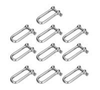 Manille En Acier Inoxydable Manille longue de Type D en acier inoxydable 304, vis d'ancrage droite, broche chaîne, connecteur câble métallique M4/ M5/M6/M12(10pcs M6)
