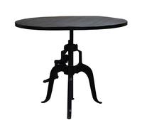 MANIVELLE 100 - Table repas réglable ronde noir D100 Noir