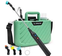 MANKIW Pulvérisateur à pression sans fil 5 l, pulvérisateur à pression électrique avec 3 buses, batterie USB, avec tige télescopique et bandoulière, pulvérisateur de jardin électrique pour plantes