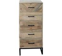 MANKO - Chiffonnier 5 Tiroirs en Manguier Massif - Altobuy Beige G