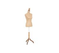 Mannequin décoratif sur pieds avec support et tête en pin, coloris doré - Longueur 36 x Profondeur 22,5 x Hauteur 160 cm - -
