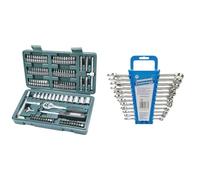 Mannesmann Coffret de douilles et embouts (130 pièces) & Silverline SP1236 Jeu de 12 clés mixtes 8-19 mm