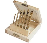 Brüder Mannesmann M54606 HSS Jeu de forets à fraiser pour métal 6 pièces 3 mm, 4 mm, 5 mm, 6 mm, 6.5 mm, 8 mm TiN tige