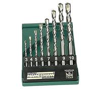 Brüder Mannesmann M54309 acier Jeu de forets spiralés pour pierre 3 mm, 4 mm, 5 mm, 6 mm, 7 mm, 8 mm, 9 mm, 10 mm tige