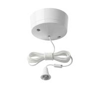 Manningham Lighting Cordon de Traction 1 Voie 10A, Interrupteur de Ventilateur, Toilettes, Cuisine, Salle de Bains, sous-Sol, Cordon de Traction de 1.7M de Long, Rond Blanc, monté au Plafond