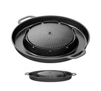 Manolyee Poêle Grill Fondue 2 en 1 - Poêle À Grill Pour Cuisson En Intérieur | de Cuisson d'Aluminium Anti-Adhésif pour Barbecue Cuisine Camping Table