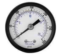 Manomètre 1/8 300 PSI, Manomètre Mécanique À Double Échelle 0-20 Bar (0-300 Psi) Mini Testeur de Pression Eau Et Huile Boîtier Métallique, Filetage Bspt, pour Carburant, Air, Liquide