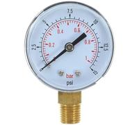 Manomètre à Air Comprimé 0-15 Psi 0-, Montage Latéral | Lecture Facile, Repères Nets, Métal Blanc, Filetage Laiton 1/4 Pouce, Transport Simple