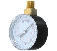 Manomètre à Air Comprimé 0-15 Psi Double Échelle, Montage Latéral | Mesure Bar/psi 0-1, Filetage Laiton 1/4 Pouce, Métal Blanc, Lecture Claire