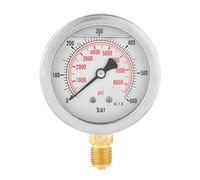 Manomètre Analogique à Gaz de 63 mm 0-600Bar 0-8500Psi pour Entrée de Base d'Instruments à Cadran à à Air G 1/4"