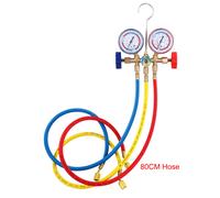 Manomètre de climatisation avec tuyau et crochet, ensemble de jauges de collecteur de diagnostic AC à 3 voies pour Freon, R12, R22, R404A, R134a