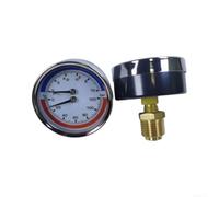 Manomètre de température de chaudière 0-120 C double affichage pour systèmes hydrauliques de chauffage au sol en acier inoxydable 63 mm (axial 10 bar)