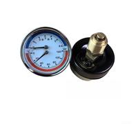 Manomètre de température de chaudière 0-120 C double affichage pour systèmes hydrauliques de chauffage au sol en acier inoxydable 63 mm (axial 6 bar)