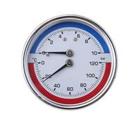 Manomètre, Manomètre de température et pression à filetage 1/8/1/4 pouces, plage mesure, raccord 0-120 ℃ 0-10 Bar, adapté système chauffage sol
