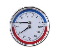 Manomètre, Manomètre de température et pression à filetage 1/8/1/4 pouces, raccord mesure 0-120 ℃ 0-10 Bar adapté chauffage par le sol