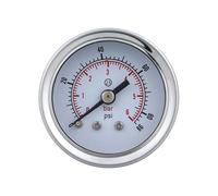 Manomètre, Manomètres 40mm(1-1/2 ”), manomètre à vide, connexion arrière (axiale), boîtier en acier inoxydable, Joint en laiton eau et gaz