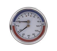 Manomètre thermo-manomètre en acier inoxydable pour chaudière 0-16 bar 0-120 ℃ Manomètre pour chauffage au sol