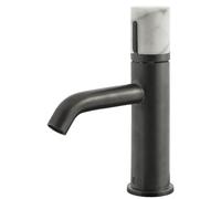 Manopola mitigeur lavabo bas gris gun métal et marbre Essebagno
