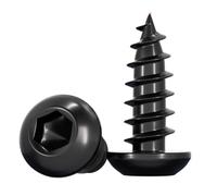 Manoud 20/50pcs M2.3M2.6M3M3.5 Vis À Tête Hexagonale Noire Autotaraudeuses 8. Ronde en Acier(30mm,M3 (50Pcs))