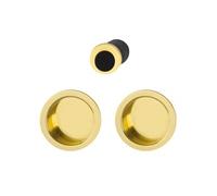 Set 5 aluminium pour porte coulissante 4920 F271 ronde aspect doré brillant, aveugle sans gâche, cuvette + doigt - HOPPE - 3947831