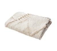 Jeté de lit ""Shine"" coton beige 130x180cm - Atmosphera Créateur d'intérieur