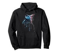 Manta Ray Stingray Drapeau américain USA Drip Graffiti Lover Sweat à Capuche