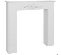 HOMCOM Manteau de Cheminée Cadre Bois Massif 101 x 19 x 100 cm Blanc | Encadrement, Décoratif, pour Cheminée Électrique