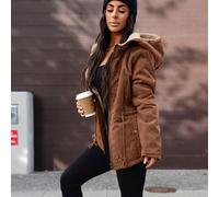 Manteau d'hiver matelassé et isolé pour femmes avec capuche, isolation synthétique polyfill. Veste d'hiver avec design taillé pour le travail, doublure thermique pour l'hiver L,M,S,XLUnicoloreTissu ti
