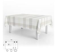 Mantel Hule Rectangular 140 X 250 Cm. Cuadros Beige