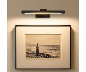 MantoLite LED Température de Couleur Réglable Applique Murale pour Tableaux et Vitrines, 40CM 8W Noir Brossée Lampes de Lecture IP44 Miroir de Vanité Éclairage de Salle de Bain Appliques Murales