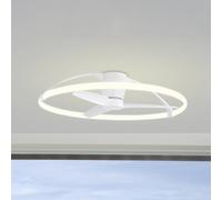 Mantra Iluminación Ventilateur de plafond LED intelligent Nepal, blanc, courant continu, silencieux dimmable, blanc, Salon / Salle à manger, Métal, Moderne