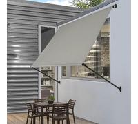 Manual Retractable Awning Outdoor Awnings for Door Entrance, Sun Shade Canopy UV Protection for Backyard, Porch, Patio, Window, Deck(Light Gray,200x150cm/6.6x5ft)