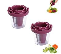 Manual Vegetable Spiralizer And Curler For Rose Flower Carving(B) | Manual Vegetable Spiralizer & Curler,Create Rose-Shaped Vegetable Garnishes With Ease,for Various Firm Vegetables