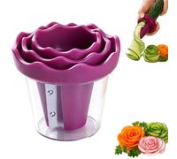 Manual Vegetable Spiralizer and Curler for Rose Flower Carving (Purple) | Manual Vegetable Rose Flower Curl Spiralizer, Vegetable Rose Cutter, Restaurant-Style Roses in 60 Seconds