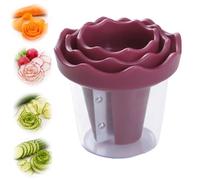 Manual Vegetable Spiralizer and Curler, Vegetable Garnishing Tool，purple | Handheld Fruit Flower Cutter Grater for Rose Flower Carving, Kitchen Veggies Sharpener Tools for Carrots, Potatoes, Cucumber