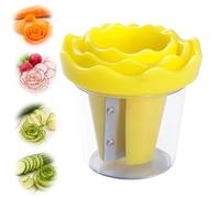 Manual Vegetable Spiralizer and Curler, Vegetable Garnishing Tool，yellow | Handheld Fruit Flower Cutter Grater for Rose Flower Carving, Kitchen Veggies Sharpener Tools for Carrots, Potatoes, Cucumber