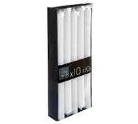 Atmosphera – Lot de 10 bougies bâtons 25 cm Blanc 74 g