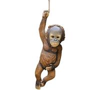 Maodom Jardin Singe Suspendu - Singe en résine,Résine Swing Monkey Ornement Intérieur Extérieur Décor pour Jardin