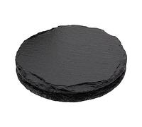 Maodom sous-Verres Ronds en Ardoise | Service Plateau en Ardoise Dessous Verre | 4 dans des Plats en Pierre naturels Ronds diamètre Servant Le Plateau d'ardoise Conseil pour des