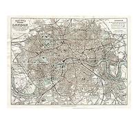 Map Bacon 1883 London City England Plan Chart Unframed Wall Art Print Poster Home Decor Premium Carte Londres Ville Angleterre Mur Affiche Accueil Déco