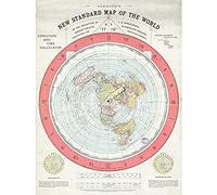Map Gleason 1892 World Time Calculator Flat Earth Unframed Wall Art Print Poster Home Decor Premium Carte Monde Mur Affiche Accueil Déco