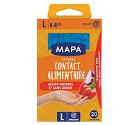 MAPA Boite de 20 Gants Fins Contact Alimentaire L-8/8.5