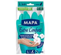 MAPA Extra Confort Gants de Ménage en Latex Doublure Textile 100% Coton - Taille L - Confortables et Résistants pour un usage prolongé - 1 paire