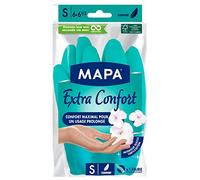 MAPA - Extra Confort - Gants de Ménage en Latex Doublure Textile 100% Coton - Confortables et Résistants pour un usage prolongé - 1 paire - Taille S