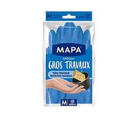 MAPA – Gants de ménage Gros Travaux – Doublure textile, triple épaisseur – 1 paire Taille M