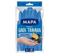 MAPA - Gros Travaux - Gants de Ménage Doublure Textile et Triple Epaisseur - Idéal gros travaux d'intérieur - 1 paire - Taille L