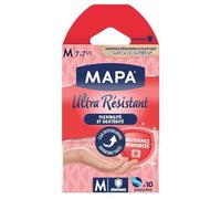 MAPA Gants de ménage ultra résistants en nitrile non poudrés - Taille M - Boîte distributrice de 10 gants fins et flexibles pour travaux délicats - Lot de 3