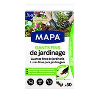 Mapa - Gants Fins de Jardinage x 50 - Dextérité et Résistance - Nitrile et Vinyle - Boîte distributrice de 50 gants fins - Noirs - Taille L/XL