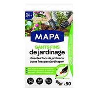 Mapa - Gants Fins de Jardinage x 50 - Dextérité et Résistance - Nitrile et Vinyle - Boîte distributrice de 50 gants fins - Noirs - Taille S/M