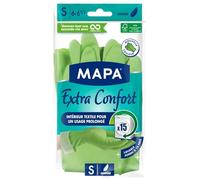 MAPA Gants Ménager Ultra Confort - Paire de Gants en Latex FSC avec Intérieur Textile Lavable 15 Fois - Lot de 3
